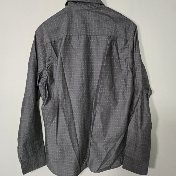 VAN HEUSEN mens dress shirt long sleeve, grey large, 16-16  1/2 - Picture 2 of 9